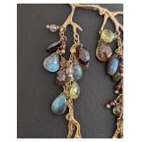 DR - Alexis Bittar 15 inch Necklace with Gemstone Drops and Branch Design