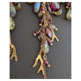 DR - Alexis Bittar 15 inch Necklace with Gemstone Drops and Branch Design