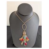 DR - Alexis Bittar Statement Pendant Necklace with Mixed Stones