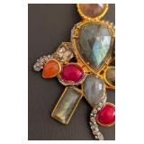 DR - Alexis Bittar Statement Pendant Necklace with Mixed Stones