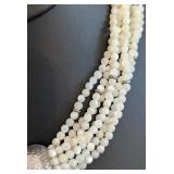 DR - Arella 925 Sterling Silver Multi-Strand Beaded Necklace
