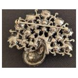 DR - Weiss Peacock Brooch with Blue Rhinestones