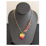DR - Alexis Bittar 16 Inch Necklace with Colorful Heart Pendant and Beaded Chain