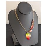 DR - Alexis Bittar 16 Inch Necklace with Colorful Heart Pendant and Beaded Chain