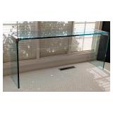 DR - Modern Glass Console Table with Chrome Accents