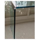 DR - Modern Glass Console Table with Chrome Accents