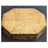 ML - Set of 3 Decorative Trinket and Jewelry Boxes Ardley Hall Painted Floral and Ornate Gold Designs