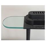 ML - Modern Black and Glass Desk Lamp, 16 Inch High, 18 Inch Wide, Needs Bulb