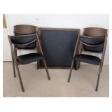 DR - Vintage Stakmore Folding Table with 4 Folding Chairs