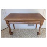 ML - Vintage Victorian Style Wooden Console / Hall Table with Drawer and Curved Legs