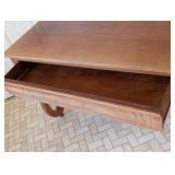 ML - Vintage Victorian Style Wooden Console / Hall Table with Drawer and Curved Legs