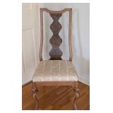 LR - Vintage Upholstered Accent Chair with Decorative Back and Cabriole Legs
