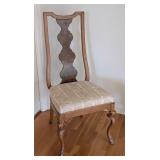 LR - Vintage Upholstered Accent Chair with Decorative Back and Cabriole Legs