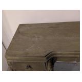 G - Vintage Green Painted Wooden Vanity Desk with Drawers