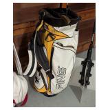 G - Golf Lot: 2 Bags, Assorted Clubs, FootJoy 10.5 Shoes, and Golf Ball Retriever