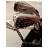 G - Golf Lot: 2 Bags, Assorted Clubs, FootJoy 10.5 Shoes, and Golf Ball Retriever