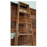G - Pair of Wood Stepladders - 6 ft and 8 ft