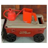 G - Lawn and Garden Tools Lot Including Spreader, Sprayer, Netting, and Lawn Cart