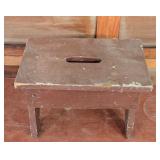 G - Vintage Wood Bench and Small Stool