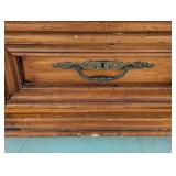 G - Vintage Wooden 2-Drawer Nightstand with Brass Handles