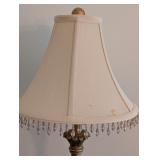 ML - Ornate Table Lamp with Fabric Shade and Decorative Base