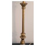 ML - Ornate Table Lamp with Fabric Shade and Decorative Base