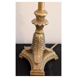 ML - Ornate Table Lamp with Fabric Shade and Decorative Base