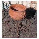G - Outdoor Metal Garden Set with Trellises, Armillary, and Planter Stands