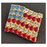 DR - Set of 5 Bauer Rhinestone Brooches - Hat, Ice Cream, Flags, and Clover