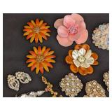 K - Collection of Vintage Costume Brooches and Earrings