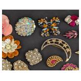 K - Collection of Vintage Costume Brooches and Earrings