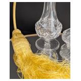 K - Vintage Glass Perfume Bottle Collection with Vanity Mirror Tray