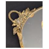 K - Vintage Glass Perfume Bottle Collection with Vanity Mirror Tray