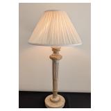 ML - Traditional Table Lamp with Pleated Shade and Distressed Base