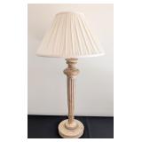 ML - Traditional Table Lamp with Pleated Shade and Distressed Base