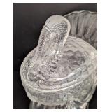 ML - Vintage L. E. Smith Handmade Glass Turkey Covered Dish