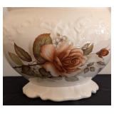 DR - Large Decorative Ceramic Pot with Floral Design and Handles
