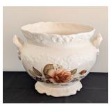 DR - Large Decorative Ceramic Pot with Floral Design and Handles