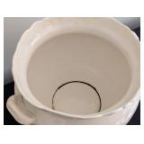 DR - Large Decorative Ceramic Pot with Floral Design and Handles