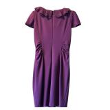 MN - Kay Unger New York Purple Ruffle Neck Dress Size 6