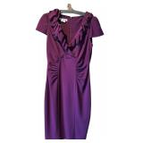 MN - Kay Unger New York Purple Ruffle Neck Dress Size 6