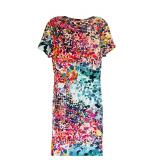 SR - Nicole Miller Artelier Multicolor Print Short Sleeve Dress, Size M