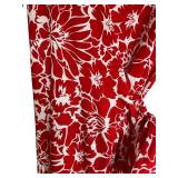 LR - Diane von Furstenberg Red Floral Wrap Dress Size 2