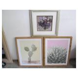 Wood Framed Cactus and floral wall ...