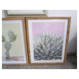 Wood Framed Cactus and floral wall ...