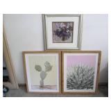 Wood Framed Cactus and floral wall ...