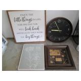 21" Wood framed wall clock with ass...