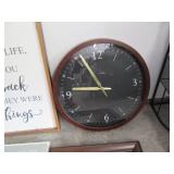 21" Wood framed wall clock with ass...
