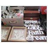 Wood jewelry boxes, assorted wall d...