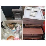 Wood jewelry boxes, assorted wall d...